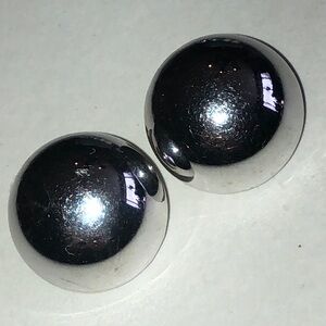 Coro Vintage Silver Tone Retro Boho Dome Earrings